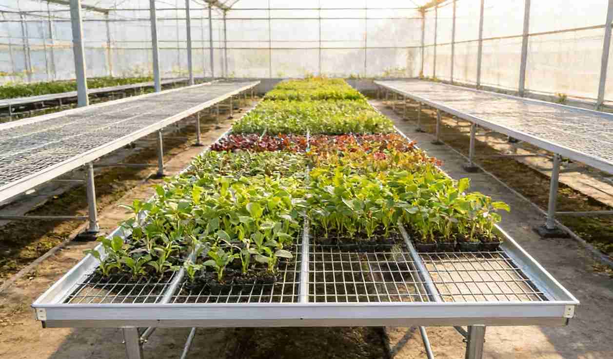 mesh seedling bench for greenhouse nurseries